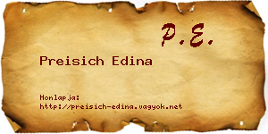 Preisich Edina névjegykártya